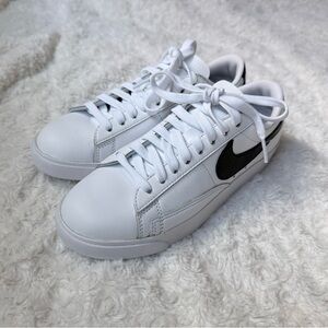 Nike White Leather/Croc Low Blazer Sneakers
